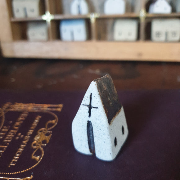 Tiny Handcrafted Ceramic House for Printer's Tray