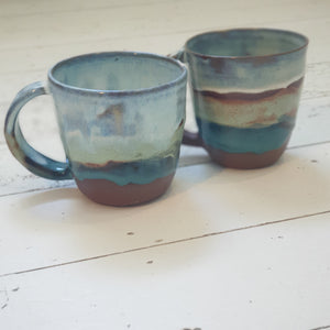 Coffee cups x 2 - Landscape glaze