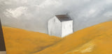 SALE 'Little Cottage in a Ochre Field' Mixed media painting 1000 x 750 mm